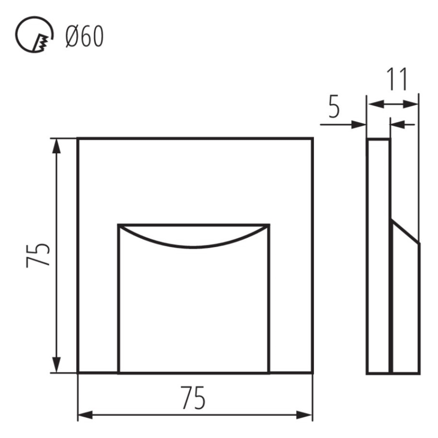 LED-porrasvalaistus ERINUS LED/0,8W/12V 3000K musta