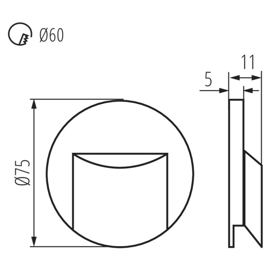 LED-porrasvalaistus ERINUS LED/0,8W/12V 3000K musta