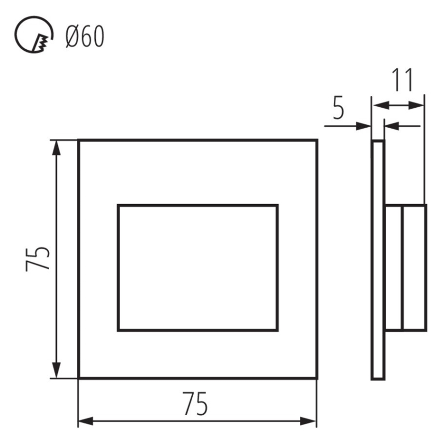 LED-porrasvalaistus ERINUS LED/1,5W/12V 4000K musta