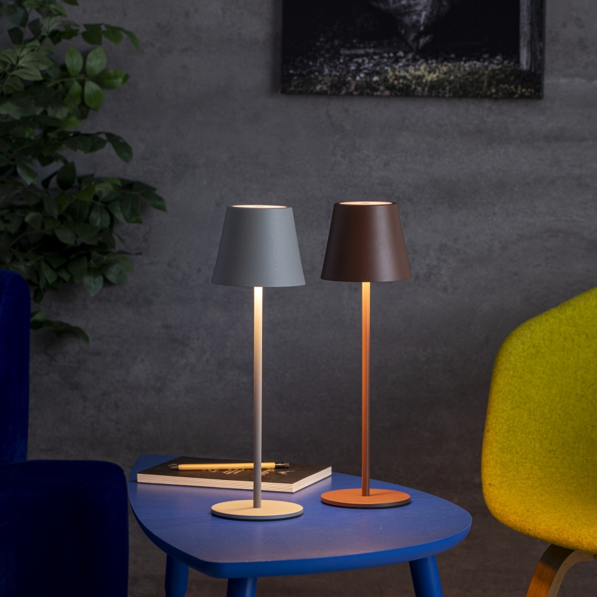 LED Himmennettävä ja ladattava pöytälamppu INITA LED/1,2W/1800 mAh IP54 harmaa