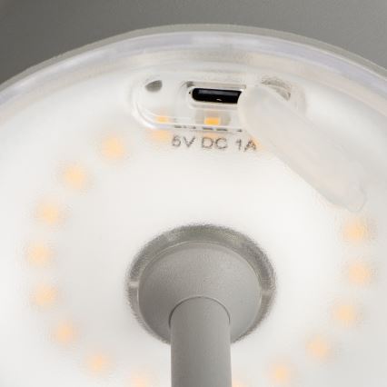 LED Himmennettävä ja ladattava pöytälamppu INITA LED/1,2W/1800 mAh IP54 harmaa