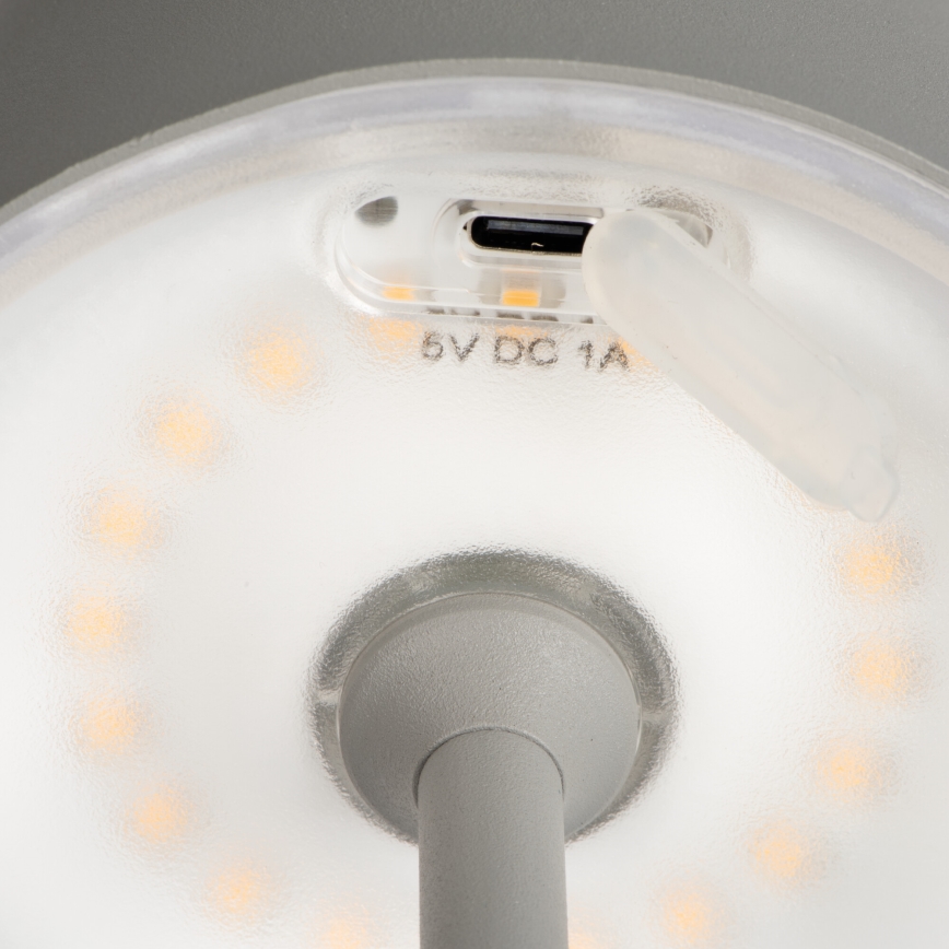 LED Himmennettävä ja ladattava pöytälamppu INITA LED/1,2W/1800 mAh IP54 harmaa