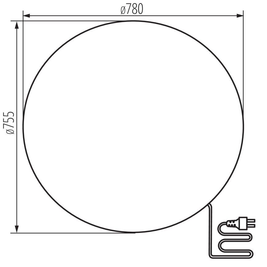 Ulkovalaisin STONO 1xE27/25W/230V halkaisija 78 cm IP65