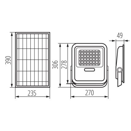 LED himmennettävä valonheitin aurinkopaneelilla ja dusk sensori LED/15W/15000 mAh 3,2V IP65 + kauko-ohjaus