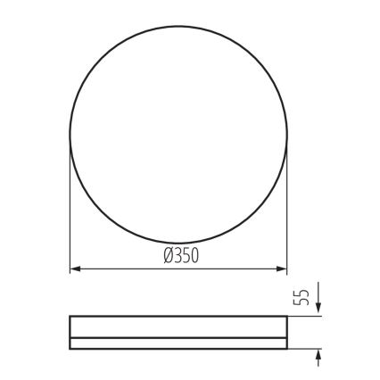 LED-kattotyövalo liiketunnistimella IPER LED/35W/230V IK10 IP65 pyöreä valkoinen