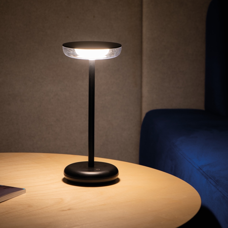 Kanlux 37311 - LED Himmennettävä ladattava lamppu FLUXY LED/1,7W/1800 mAh IP44 musta