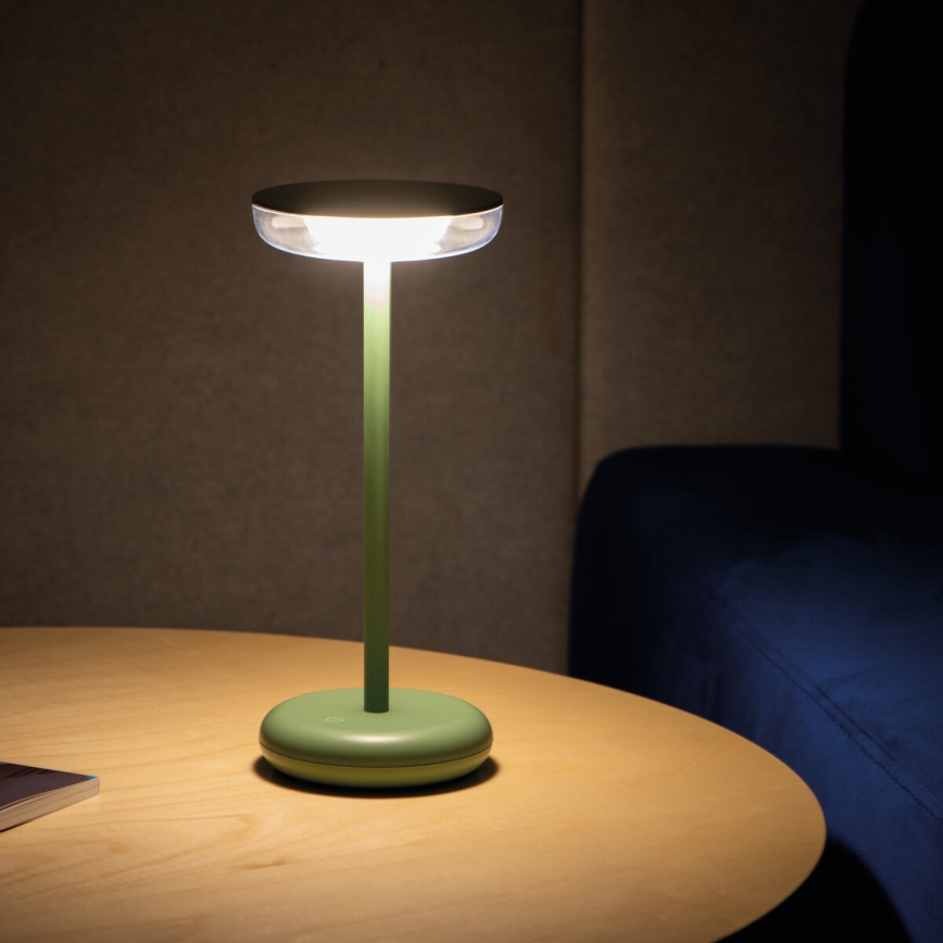 Kanlux 37313- LED Himmennettävä ladattava lamppu FLUXY LED/1,7W/1800 mAh IP44 vihreä