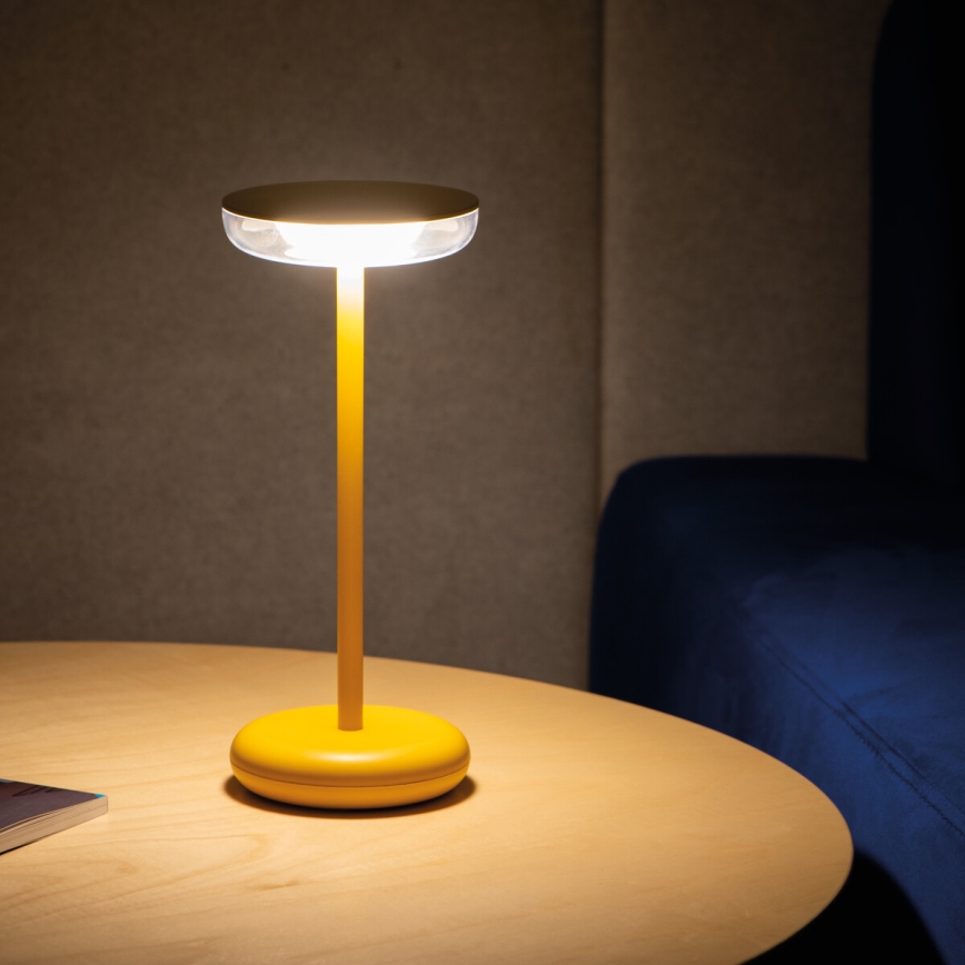 Kanlux 37314 - LED Himmennettävä ladattava lamppu FLUXY LED/1,7W/1800 mAh IP44 keltainen