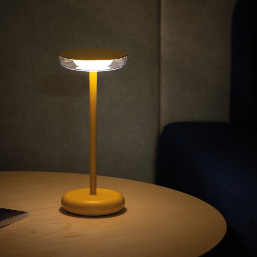 Kanlux 37314 - LED Himmennettävä ladattava lamppu FLUXY LED/1,7W/1800 mAh IP44 keltainen