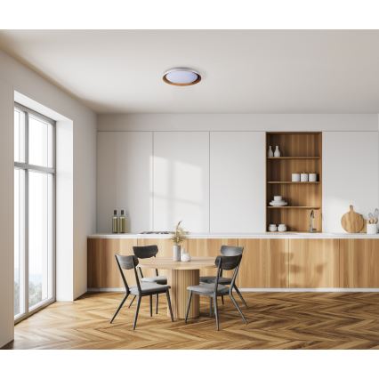 LED-kattovalaisin NIFU LED/17,8W/230V halkaisija 43 cm valkoinen/ruskea