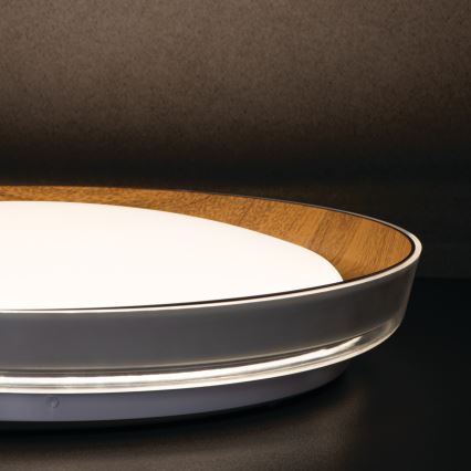 LED-kattovalaisin NIFU LED/17,8W/230V halkaisija 43 cm valkoinen/ruskea