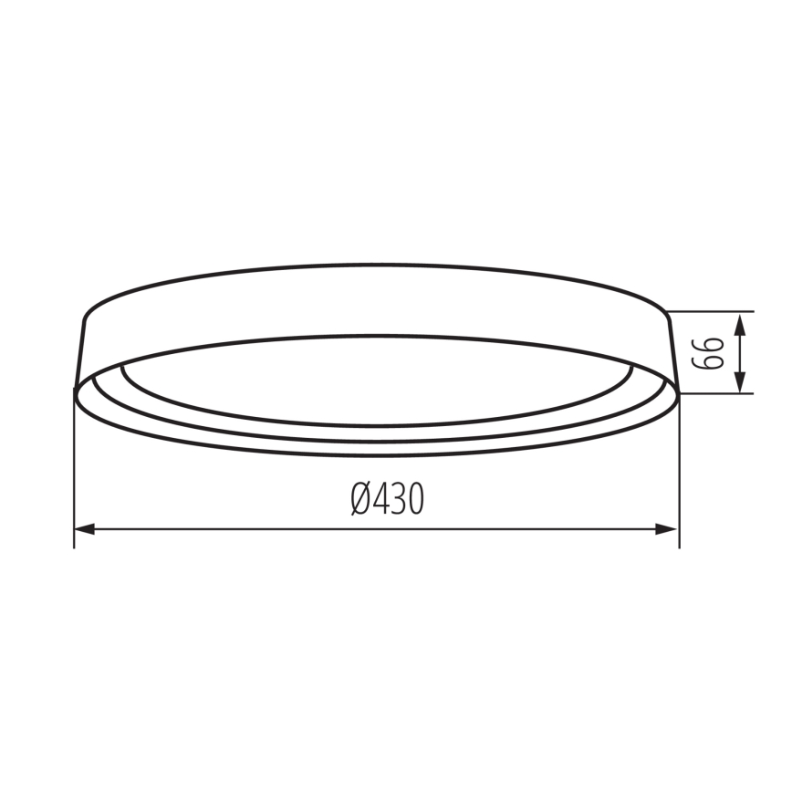 LED-kattovalaisin NIFU LED/17,8W/230V halkaisija 43 cm valkoinen/musta
