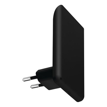 Kanlux 37395 - LED-yövalo hämäräanturilla pistorasialle ORISA LED/0,28W/230V musta