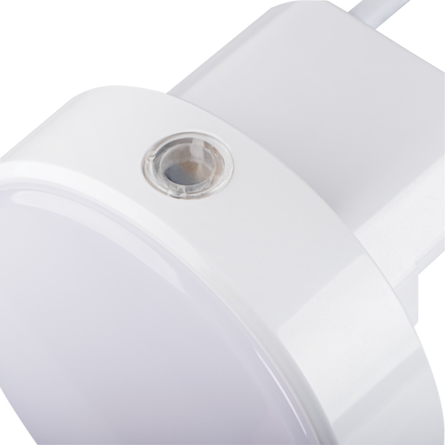 Kanlux 37396 - LED Himmennettävä suuntaus kevyt hämäräanturilla pistorasialle ULOV LED/0,5W/230V valkoinen