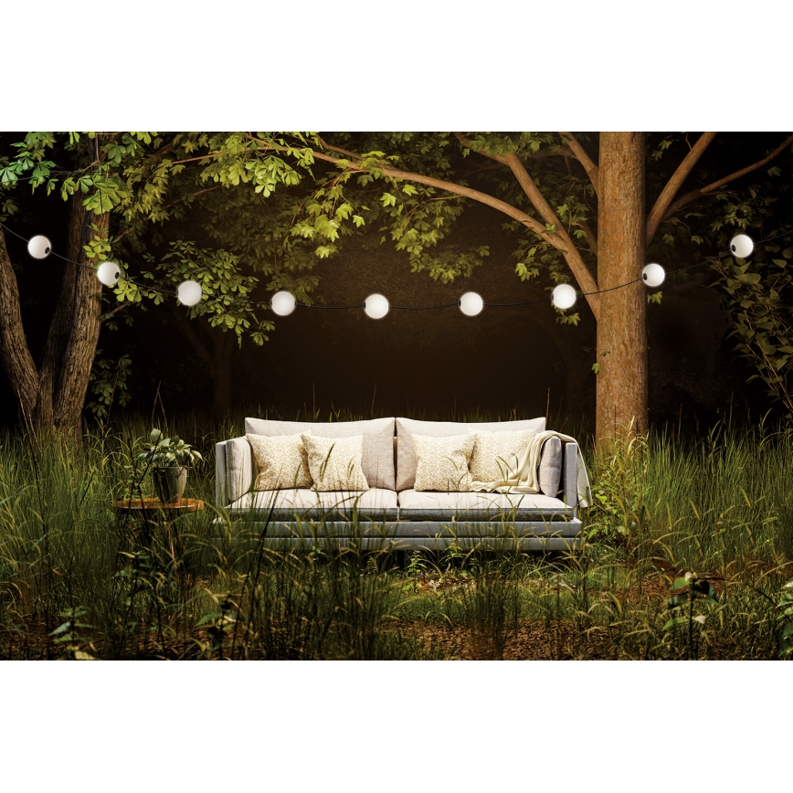 LED koristeketju ulkokäyttöön SEPPELE STONO 10xLED/10W/230V 6m IP67