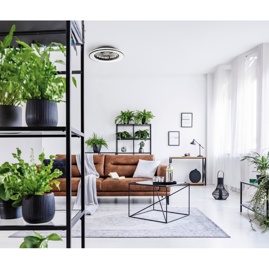 LED Himmennettävä kattovalaisin tuulettimella PLAVE LED/48W/230V 3000/4000/6500K + kauko-ohjaus