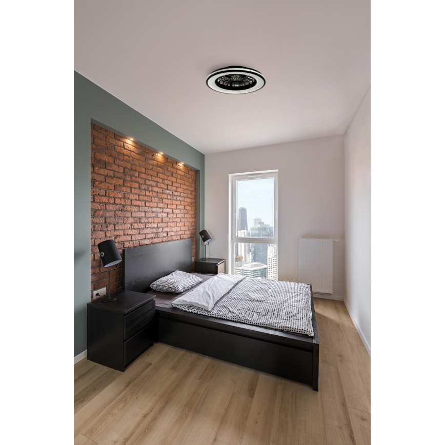 LED Himmennettävä kattovalaisin tuulettimella PLAVE LED/48W/230V 3000/4000/6500K + kauko-ohjaus