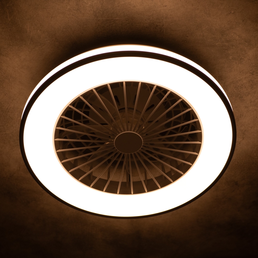 LED Himmennettävä kattovalaisin tuulettimella PLAVE LED/48W/230V 3000/4000/6500K + kauko-ohjaus