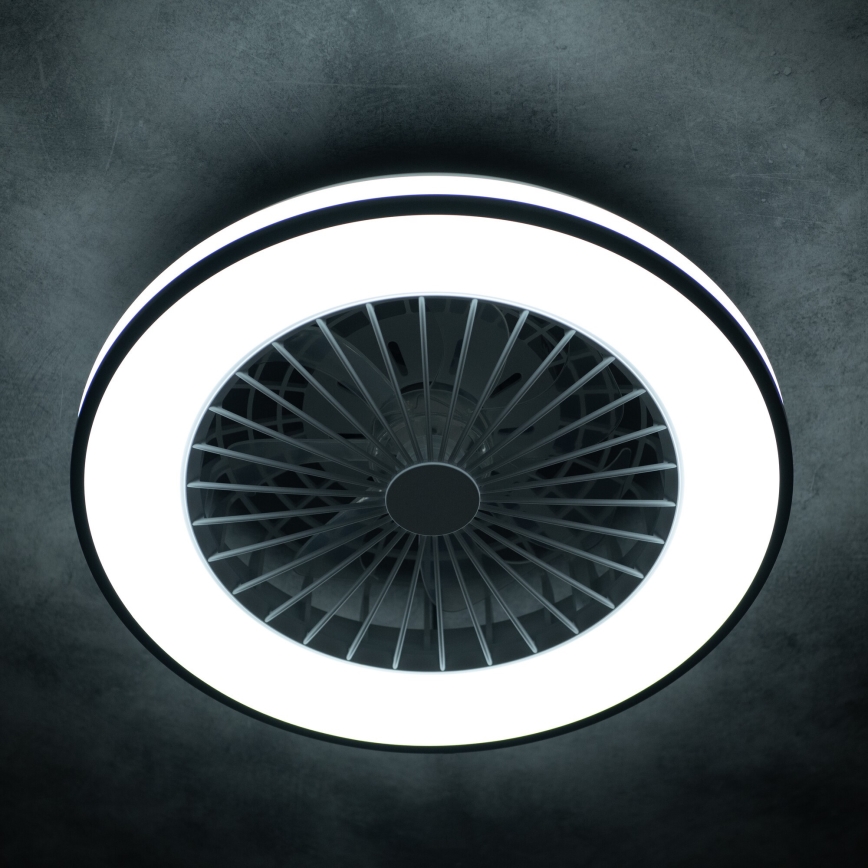 LED Himmennettävä kattovalaisin tuulettimella PLAVE LED/48W/230V 3000/4000/6500K + kauko-ohjaus