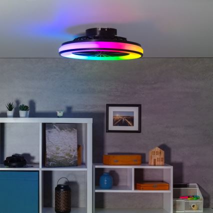 LED RGBW Himmennettävä kattovalaisin tuulettimella PLAVE LED/48W/230V 3000/4000/6500K + kauko-ohjaus