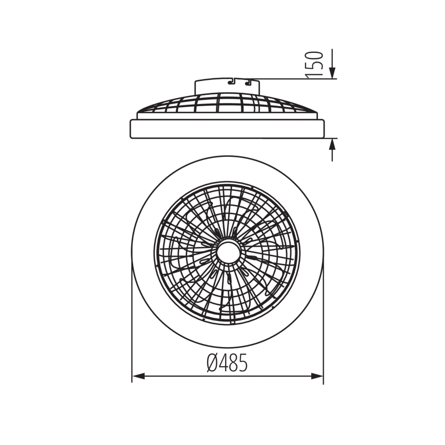 LED RGBW Himmennettävä kattovalaisin tuulettimella PLAVE LED/48W/230V 3000/4000/6500K + kauko-ohjaus