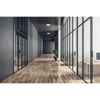 LED-ulkokattovalaisin BENO ECO LED/40W/230V 3000/4000/6500K halkaisija 40 cm IP65 musta