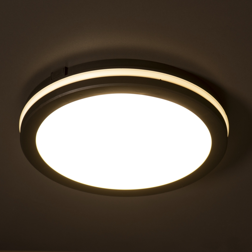 LED-ulkokattovalaisin BENO ECO LED/40W/230V 3000/4000/6500K halkaisija 40 cm IP65 musta