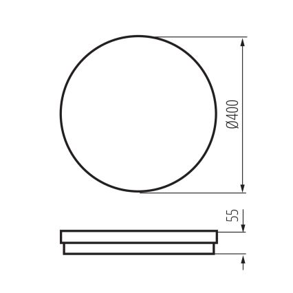 LED-ulkokattovalaisin BENO ECO LED/40W/230V 3000/4000/6500K halkaisija 40 cm IP65 musta