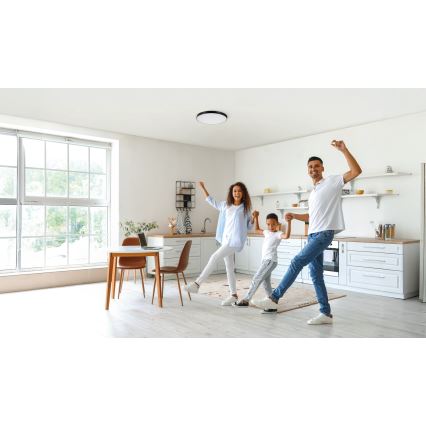 Himmennettävä LED-kattovalaisin PLAFON LED/20W/230V 3000-6500K Wi-Fi musta