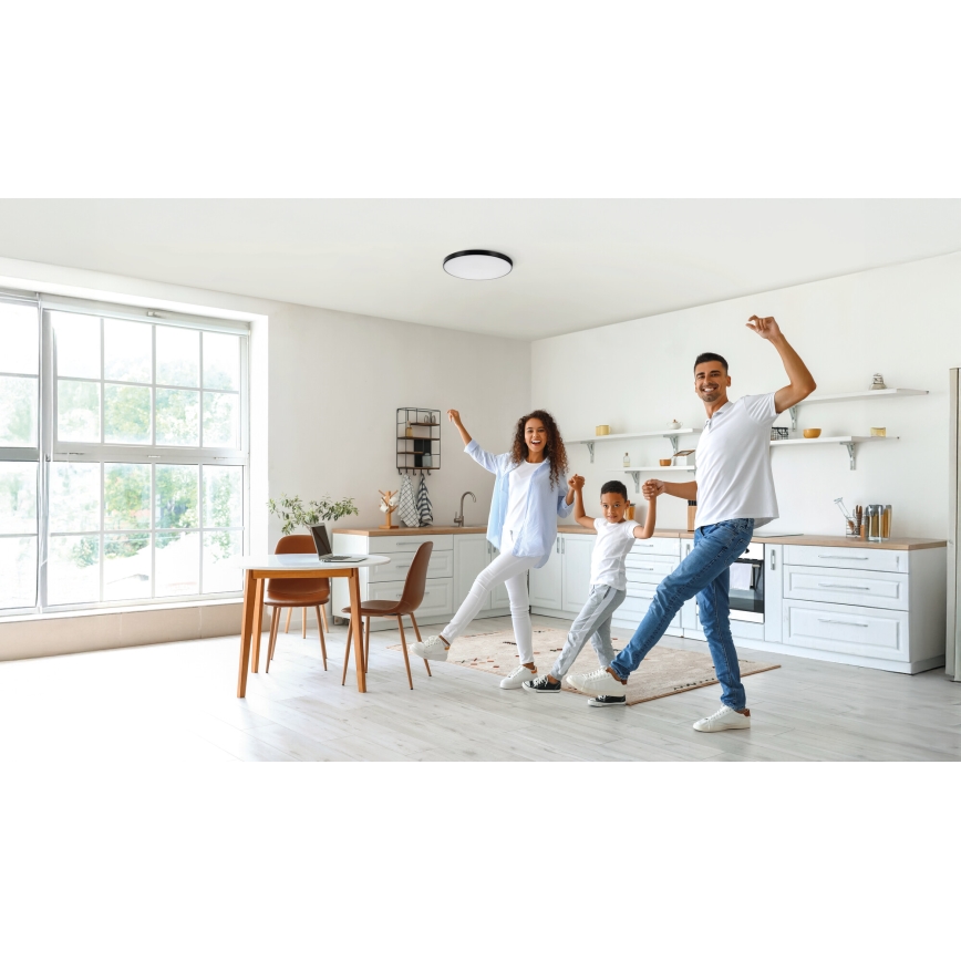 Himmennettävä LED-kattovalaisin PLAFON LED/20W/230V 3000-6500K Wi-Fi musta