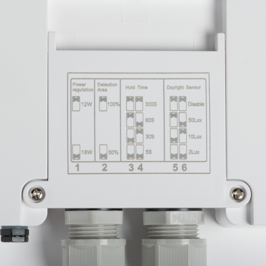 LED-ulkokattovalaisin liiketunnistimella BENO LED/24/30W/230V 3000/3500/4000K IP65 valkoinen kulmikas