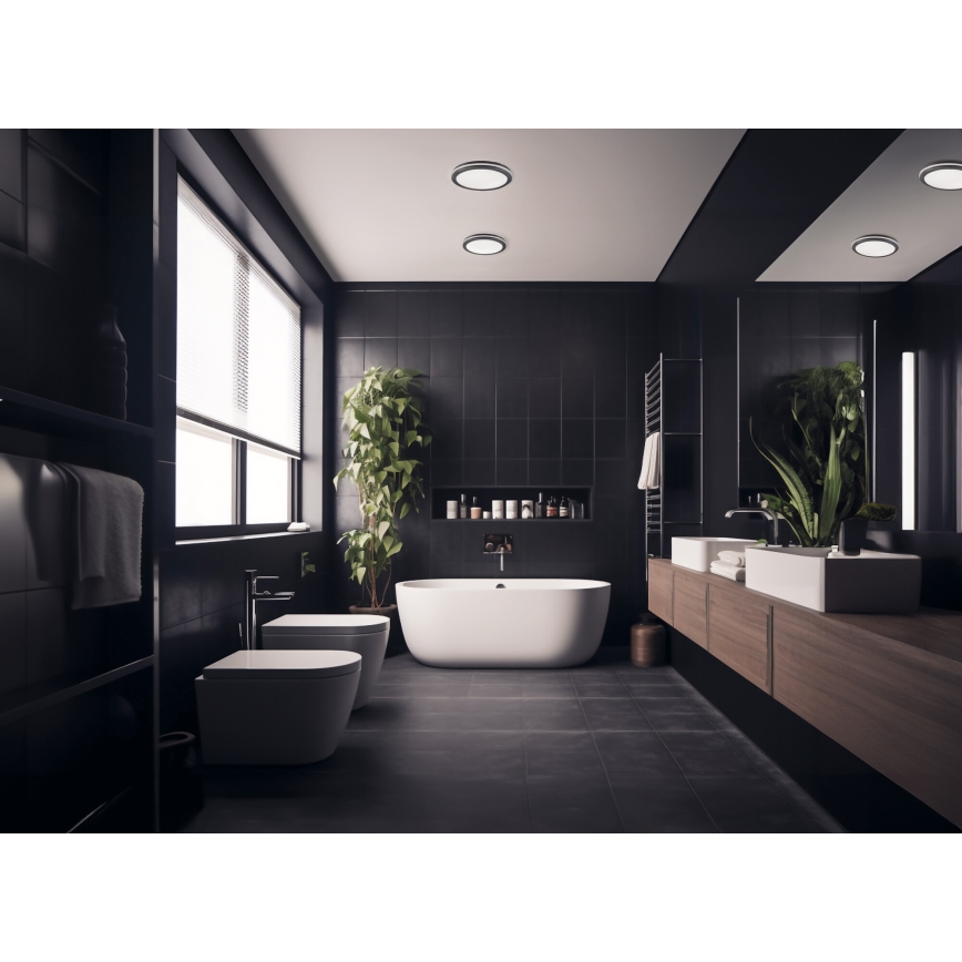 LED-ulkokattovalaisin liiketunnistimella BENO LED/12/18W/230V 3000/3500/4000K IP65 antrasiitti pyöreä