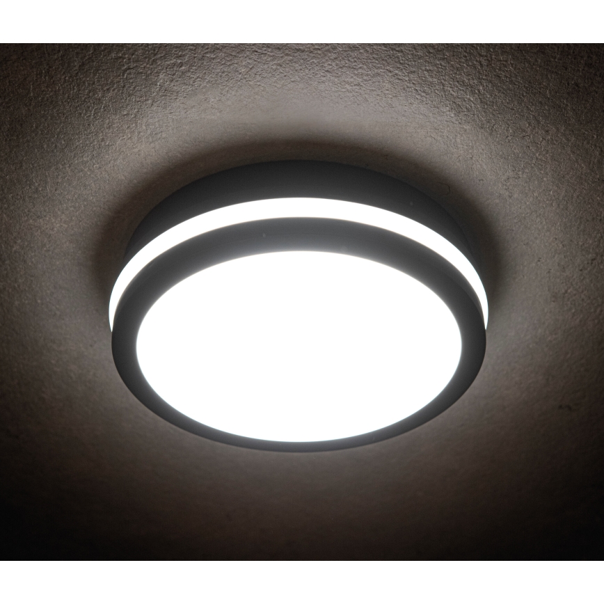 LED-ulkokattovalaisin liiketunnistimella BENO LED/12/18W/230V 3000/3500/4000K IP65 antrasiitti pyöreä
