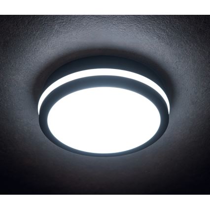 LED-ulkokattovalaisin liiketunnistimella BENO LED/12/18W/230V 3000/3500/4000K IP65 antrasiitti pyöreä