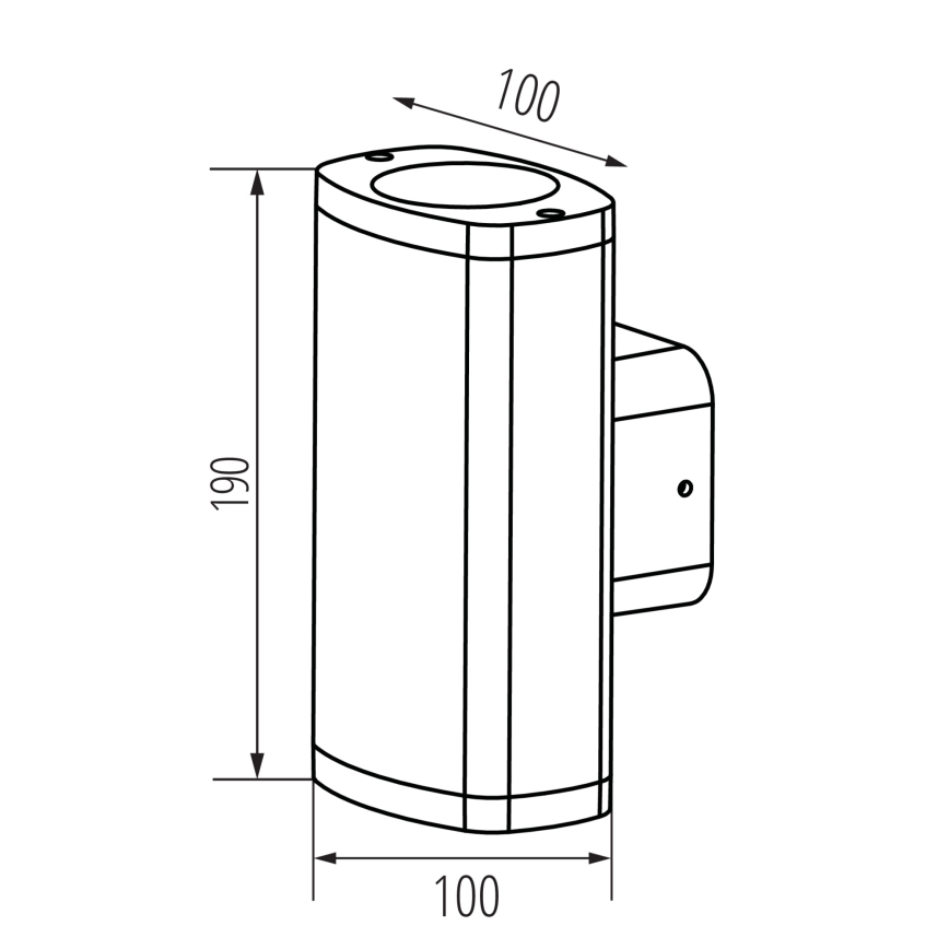 Ulkoseinävalaisin ZEVI 2xGU10/10W/230V IP54 musta