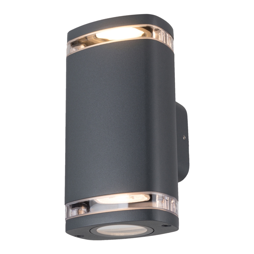 Ulkoseinävalaisin ZEVI 2xGU10/10W/230V IP54 antrasiitti