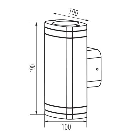 Ulkoseinävalaisin ZEVI 2xGU10/10W/230V IP54 antrasiitti