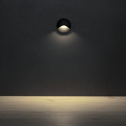 LED-porrasvalaisin EXIN LED/2,5W/230V 4000K IP65 musta pyöreä