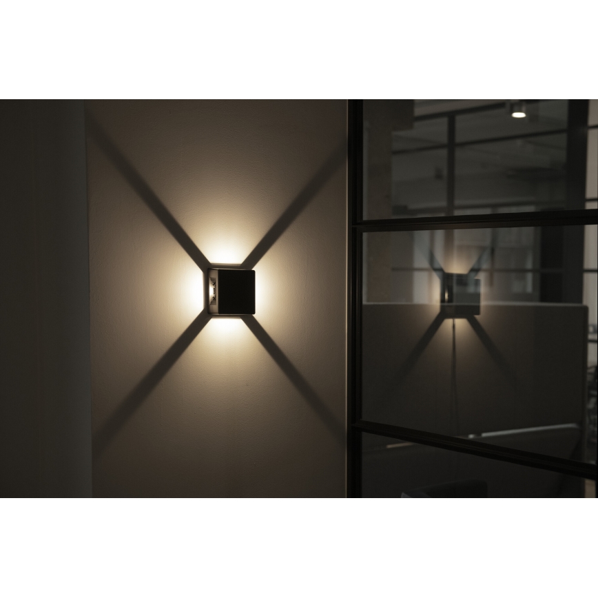 REFAZI LED ulkokäyttöön seinävalaisin, 6W/230V, IP54, musta
