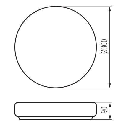 Kylpyhuoneen kattovalo PERAZ 1xE27/60W/230V d. 30 cm IP44