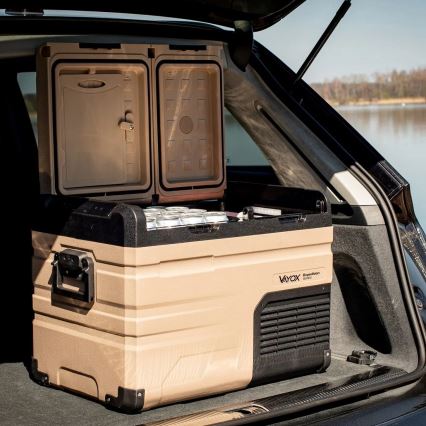 kannettava jääkaappi autoon LCD-näytöllä 39 l 230V/12V/24V ruskea