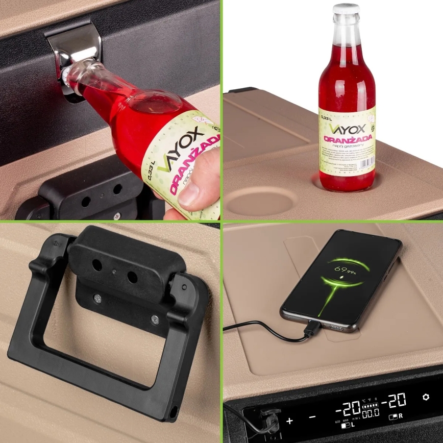 kannettava jääkaappi autoon LCD-näytöllä 39 l 230V/12V/24V ruskea