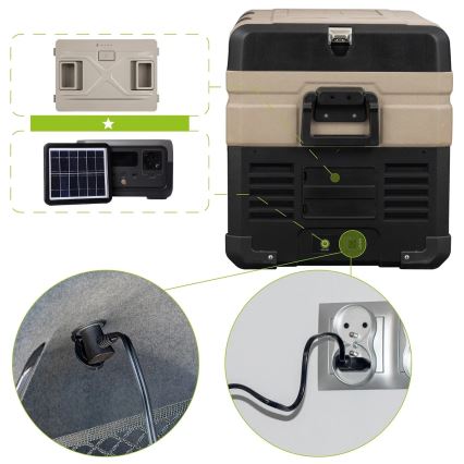 kannettava jääkaappi autoon LCD-näytöllä 39 l 230V/12V/24V ruskea