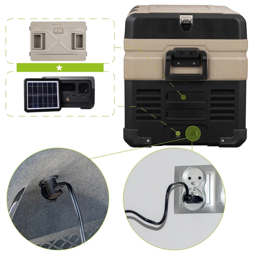kannettava jääkaappi autoon LCD-näytöllä 39 l 230V/12V/24V ruskea