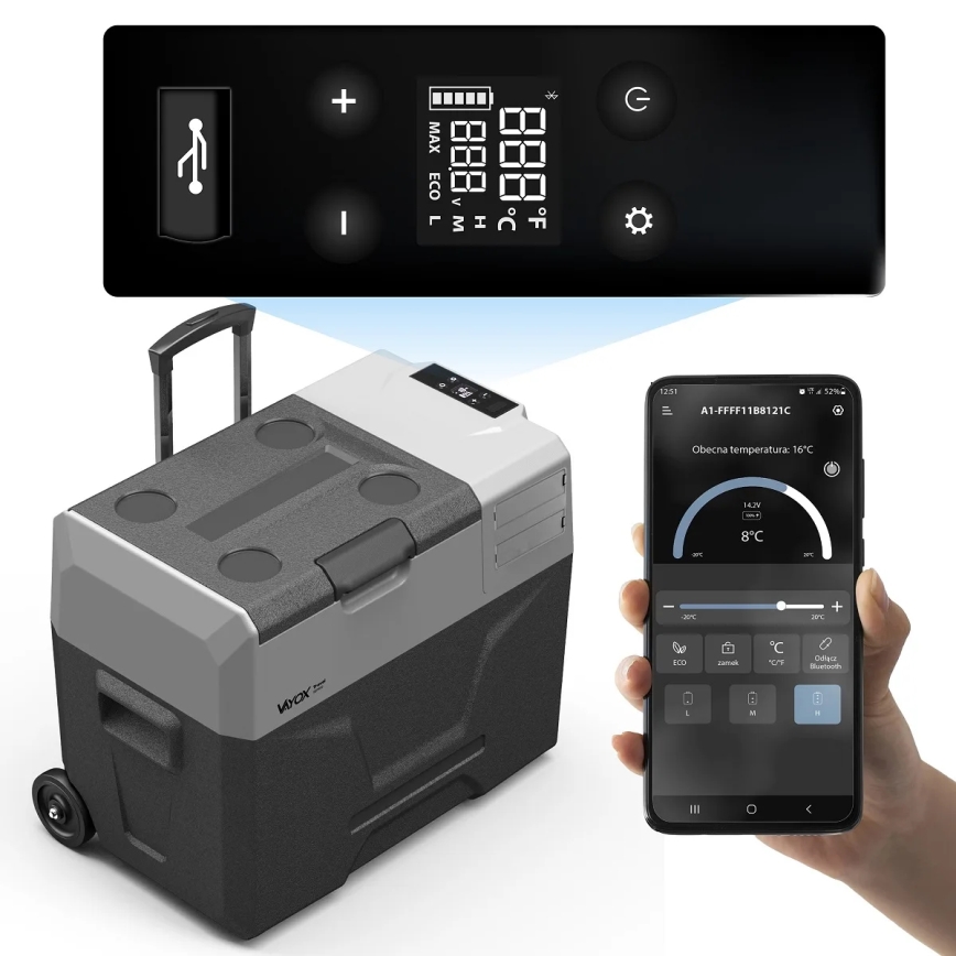 kannettava jääkaappi autoon LCD-näytöllä 40 l 230V/12V/24V musta