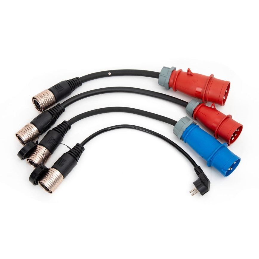 Kannettava laturi sähköautoihin kanssa 4 adapterit Tyyppi 2 32A/480V 22kW 5m IP67