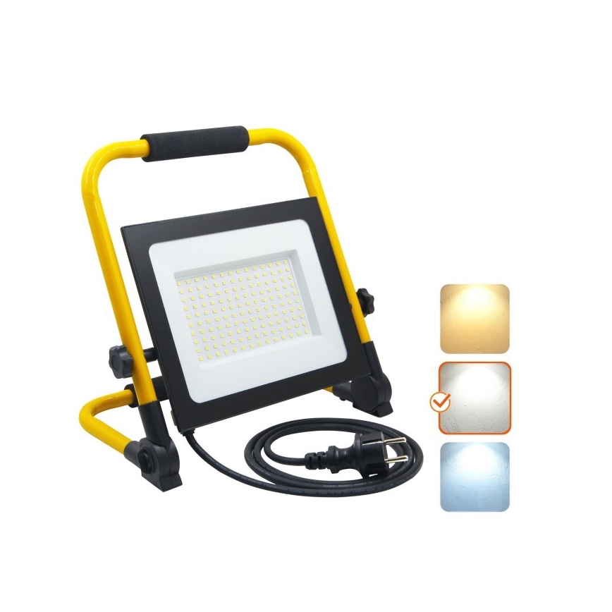 Kannettava LED-valonheitin TIGRA LED/100W/4000K IP54 musta/keltainen