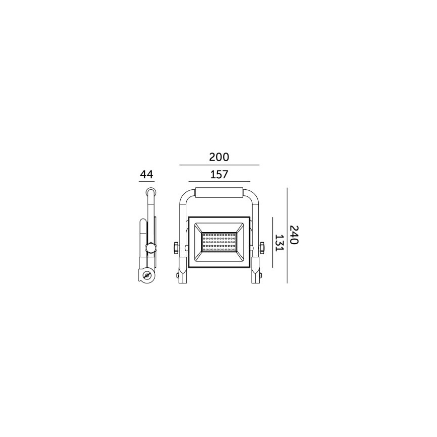 Kannettava LED-valonheitin TIGRA LED/50W/4000K IP54 musta/keltainen