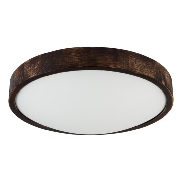 Katovalaisin OAK SLIM 2xE27/15W/230V, ø 37 cm, tammi/tummanruskea