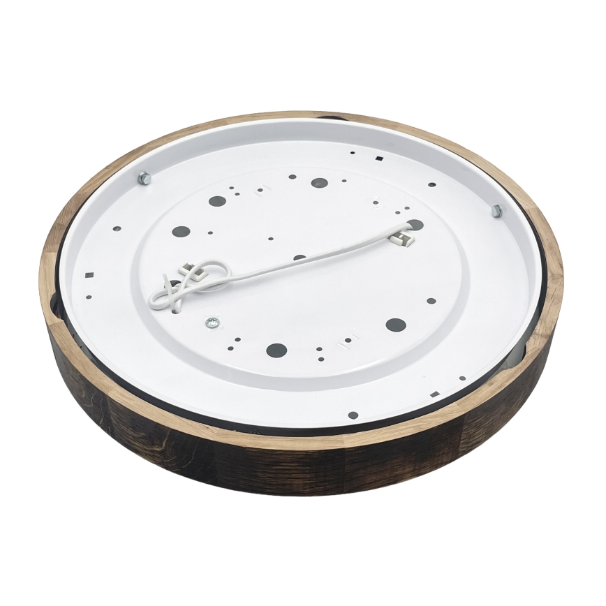 Katovalaisin OAK SLIM 2xE27/15W/230V, ø 37 cm, tammi/tummanruskea
